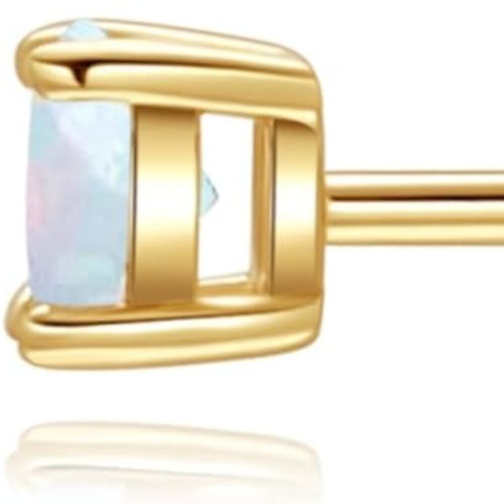 Trendy 14K Gold Plated Birthstone Flat Back Earrings for Women, Hypoallergenic,